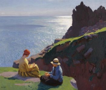 Laura Knight - On the Cliffs, Cornwall