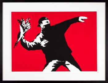 Banksy - Love is in the air banner